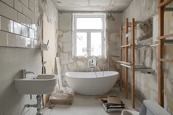 A bathroom being renovated